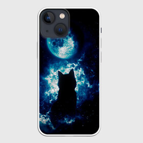 Чехол для iPhone 13 mini с принтом Кот силуэт луна ночь звезды в Кировске,  |  | астрономия | дымка | животные | звезды | звери | кот | котейка | котик | котэ | котя | кошка | луна | лунный кошак | месяц | мистика | мяу | ночь | нэко | ня | полнодуние | романтика | силуэт