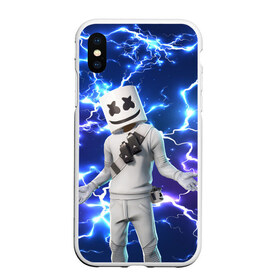 Чехол для iPhone XS Max матовый с принтом FORTNITE x MARSHMELLO в Кировске, Силикон | Область печати: задняя сторона чехла, без боковых панелей | deadmau5 | fortnite | fortnite 2 | fortnite x маршмелло | ikonik | marshmello | ninja | ninja streamer | raven | travis scott | ворон | иконик | ниндзя | пили | рейвен | трэвис скотт | фортнайт