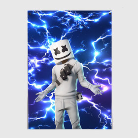 Постер с принтом FORTNITE x MARSHMELLO в Кировске, 100% бумага
 | бумага, плотность 150 мг. Матовая, но за счет высокого коэффициента гладкости имеет небольшой блеск и дает на свету блики, но в отличии от глянцевой бумаги не покрыта лаком | deadmau5 | fortnite | fortnite 2 | fortnite x маршмелло | ikonik | marshmello | ninja | ninja streamer | raven | travis scott | ворон | иконик | ниндзя | пили | рейвен | трэвис скотт | фортнайт