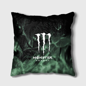 Подушка 3D с принтом MONSTER ENERGY в Кировске, наволочка – 100% полиэстер, наполнитель – холлофайбер (легкий наполнитель, не вызывает аллергию). | состоит из подушки и наволочки. Наволочка на молнии, легко снимается для стирки | adrenalin | energy monster | monster | monster energy | monstr | sport | адреналин | монстер | монстр | напиток | спорт | энергетик