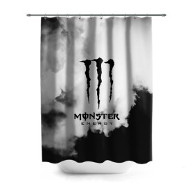 Штора 3D для ванной с принтом MONSTER ENERGY в Кировске, 100% полиэстер | плотность материала — 100 г/м2. Стандартный размер — 146 см х 180 см. По верхнему краю — пластиковые люверсы для креплений. В комплекте 10 пластиковых колец | adrenalin | energy monster | monster | monster energy | monstr | sport | адреналин | монстер | монстр | напиток | спорт | энергетик