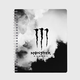 Тетрадь с принтом MONSTER ENERGY в Кировске, 100% бумага | 48 листов, плотность листов — 60 г/м2, плотность картонной обложки — 250 г/м2. Листы скреплены сбоку удобной пружинной спиралью. Уголки страниц и обложки скругленные. Цвет линий — светло-серый
 | adrenalin | energy monster | monster | monster energy | monstr | sport | адреналин | монстер | монстр | напиток | спорт | энергетик