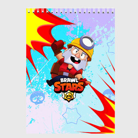 Скетчбук с принтом Brawl Stars Dynamike в Кировске, 100% бумага
 | 48 листов, плотность листов — 100 г/м2, плотность картонной обложки — 250 г/м2. Листы скреплены сверху удобной пружинной спиралью | brawl | brawl stars | brawl stars mike | brawler | dynamike | mike | new br | stars | бравл | бравл стар майк | бравл старс | взрыв | динамайк | диномайк | игра | майк | моба | мобильная | старс | шутер