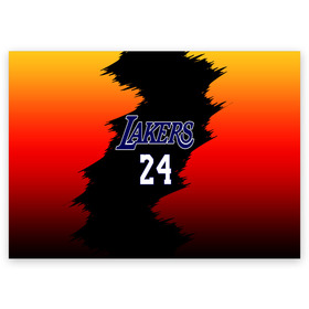Поздравительная открытка с принтом Los Angeles Lakers / Kobe Brya в Кировске, 100% бумага | плотность бумаги 280 г/м2, матовая, на обратной стороне линовка и место для марки
 | 24 | kobe | kobe bean bryant | lakers | los angeles | американский баскетболист | баскетбол | баскетболист | коби | коби бин брайант | лейкерс | лос анджелес | нью йорк