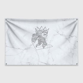 Флаг-баннер с принтом Нептун в Кировске, 100% полиэстер | размер 67 х 109 см, плотность ткани — 95 г/м2; по краям флага есть четыре люверса для крепления | скульптура | статуя