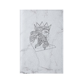 Обложка для паспорта матовая кожа с принтом Нептун в Кировске, натуральная матовая кожа | размер 19,3 х 13,7 см; прозрачные пластиковые крепления | скульптура | статуя