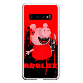 Чехол для Samsung Galaxy S10 с принтом Roblox piggy Свинка Пигги в Кировске, Силикон | Область печати: задняя сторона чехла, без боковых панелей | game | gamer | logo | minecraft | piggi | roblox | simulator | игра | конструктор | лого | пигги | свинья | симулятор | строительство | фигура