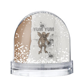 Снежный шар с принтом YUM YUM в Кировске, Пластик | Изображение внутри шара печатается на глянцевой фотобумаге с двух сторон | gizmo | gremlins | mogwai | vdzajul | гизмо | гремлины | магвай