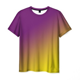 Мужская футболка 3D с принтом ГРАДИЕНТ в Кировске, 100% полиэфир | прямой крой, круглый вырез горловины, длина до линии бедер | gradient | summer | textures | tie dye | абстракт | градиент | желтая | лето | переход | радуга | тай дай | текстура | текстуры | фиолетовая | хиппи | цвета
