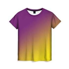 Женская футболка 3D с принтом ГРАДИЕНТ в Кировске, 100% полиэфир ( синтетическое хлопкоподобное полотно) | прямой крой, круглый вырез горловины, длина до линии бедер | gradient | summer | textures | tie dye | абстракт | градиент | желтая | лето | переход | радуга | тай дай | текстура | текстуры | фиолетовая | хиппи | цвета