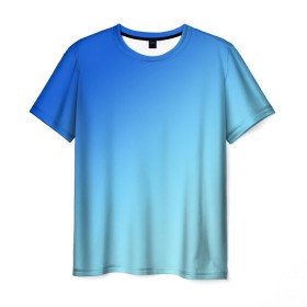 Мужская футболка 3D с принтом blue в Кировске, 100% полиэфир | прямой крой, круглый вырез горловины, длина до линии бедер | gradient | summer | textures | tie dye | абстракт | градиент | лето | море | небо | переход | радуга | синяя | тай дай | текстура | текстуры | хиппи | цвета