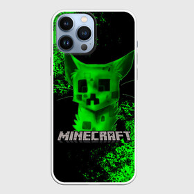 Чехол для iPhone 13 Pro Max с принтом MINECRAFT CAT в Кировске,  |  | creeper | game | minecraft | блоки | игра | квадраты | компьютерная | кот | котенок | кошка | крипер | криппер | майнкрафт | огонь