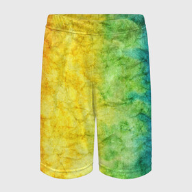 Детские спортивные шорты 3D с принтом разноцветный акварель градиент в Кировске,  100% полиэстер
 | пояс оформлен широкой мягкой резинкой, ткань тянется
 | 2020 | акварель | градиент | краска | лето | повседневный | просто | радуга | разноцветный