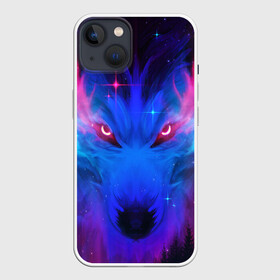 Чехол для iPhone 13 с принтом КОСМИЧЕСКИЙ ВОЛК(D) в Кировске,  |  | wolf | волк | волки | волчица | животные | одинокий волк
