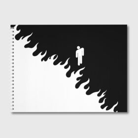 Альбом для рисования с принтом BILLIE EILISH БИЛЛИ АЙЛИШ в Кировске, 100% бумага
 | матовая бумага, плотность 200 мг. | be | billie | billie eilish | blohsh | ghoul | билли | билли айлиш | биляш