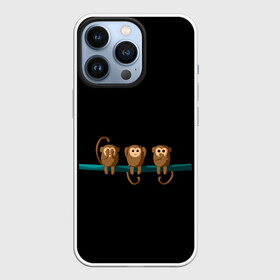 Чехол для iPhone 13 Pro с принтом Обезьяны слух зрение речь трио в Кировске,  |  | ветка | видеть | говорить | зрение | метафора | обезьяны | речь | рисунок | символ | слух | слышать | смысл | трио
