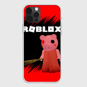 Чехол для iPhone 12 Pro с принтом Roblox piggy/Свинка Пигги. в Кировске, силикон | область печати: задняя сторона чехла, без боковых панелей | game | gamer | logo | minecraft | piggi | roblox | simulator | игра | конструктор | лого | пигги | свинья | симулятор | строительство | фигура