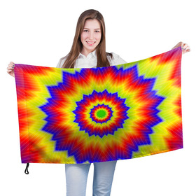 Флаг 3D с принтом Tie-Dye в Кировске, 100% полиэстер | плотность ткани — 95 г/м2, размер — 67 х 109 см. Принт наносится с одной стороны | abstract | colorful | dye | gradient | texture | tie | абстракция | градиент | дай | тай | текстура | цветной