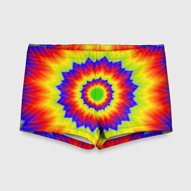 Детские купальные плавки 3D с принтом Tie-Dye в Кировске, Полиэстер 85%, Спандекс 15% | Слитный крой, подклад по переду изделия, узкие бретели | Тематика изображения на принте: abstract | colorful | dye | gradient | texture | tie | абстракция | градиент | дай | тай | текстура | цветной