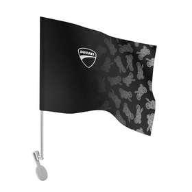 Флаг для автомобиля с принтом DUCATI [1] в Кировске, 100% полиэстер | Размер: 30*21 см | ducati | moto | дукати | мото | мотоцикл