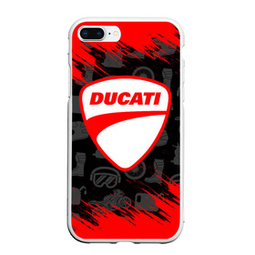 Чехол для iPhone 7/8 Plus матовый с принтом DUCATI [2] в Кировске, Силикон | Область печати: задняя сторона чехла, без боковых панелей | ducati | moto | дукати | мото | мотоцикл