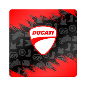 Магнит виниловый Квадрат с принтом DUCATI [2] в Кировске, полимерный материал с магнитным слоем | размер 9*9 см, закругленные углы | Тематика изображения на принте: ducati | moto | дукати | мото | мотоцикл