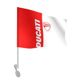 Флаг для автомобиля с принтом DUCATI [4] в Кировске, 100% полиэстер | Размер: 30*21 см | ducati | moto | дукати | мото | мотоцикл