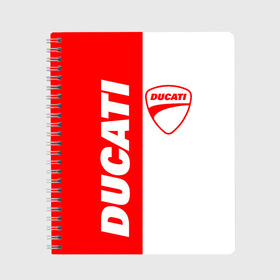 Тетрадь с принтом DUCATI [4] в Кировске, 100% бумага | 48 листов, плотность листов — 60 г/м2, плотность картонной обложки — 250 г/м2. Листы скреплены сбоку удобной пружинной спиралью. Уголки страниц и обложки скругленные. Цвет линий — светло-серый
 | ducati | moto | дукати | мото | мотоцикл