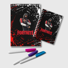 Блокнот с принтом FORTNITE x IKONIK в Кировске, 100% бумага | 48 листов, плотность листов — 60 г/м2, плотность картонной обложки — 250 г/м2. Листы скреплены удобной пружинной спиралью. Цвет линий — светло-серый
 | Тематика изображения на принте: deadmau5 | fortnite | fortnite 2 | fortnite x маршмелло | ikonik | marshmello | ninja | ninja streamer | raven | travis scott | ворон | иконик | ниндзя | пили | рейвен | трэвис скотт | фортнайт