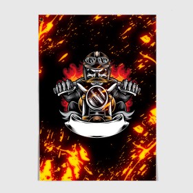 Постер с принтом Fire Biker (Z) в Кировске, 100% бумага
 | бумага, плотность 150 мг. Матовая, но за счет высокого коэффициента гладкости имеет небольшой блеск и дает на свету блики, но в отличии от глянцевой бумаги не покрыта лаком | Тематика изображения на принте: 2020 | auto | bike | fire biker | moto | motorcycle | sport | авто | автомобиль | автомобильные | байк | бренд | марка | машины | мото | мотоциклы | огненный байкер | спорт