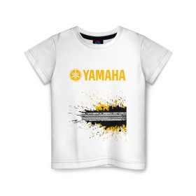 Детская футболка хлопок с принтом YAMAHA (Z) в Кировске, 100% хлопок | круглый вырез горловины, полуприлегающий силуэт, длина до линии бедер | 2020 | auto | bike | moto | motorcycle | sport | авто | автомобиль | автомобильные | байк | бренд | марка | машины | мото | мотоциклы | спорт