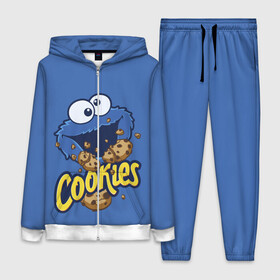 Женский костюм 3D с принтом Cookies в Кировске,  |  | cookie | cookiemonster | delicious | eat | monster | yummy | еда | коржик | куки | кукимонстр | монстр | печенье | сезам | сладости | улица | улицасезам