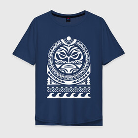 Мужская футболка хлопок Oversize с принтом Солнце и скат в полинезия в Кировске, 100% хлопок | свободный крой, круглый ворот, “спинка” длиннее передней части | маори | мауи | орнамент | полинезийский стиль | полинезия | скат | солнце | тату | татуировка