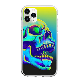 Чехол для iPhone 11 Pro Max матовый с принтом Neon skull в Кировске, Силикон |  | Тематика изображения на принте: color | grin | jaw | orbits | skull | teeth | зубы | оскал | пасть | цвет | череп