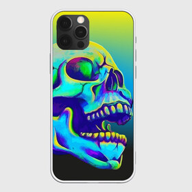 Чехол для iPhone 12 Pro Max с принтом Neon skull в Кировске, Силикон |  | Тематика изображения на принте: color | grin | jaw | orbits | skull | teeth | зубы | оскал | пасть | цвет | череп