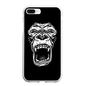 Чехол для iPhone 7Plus/8 Plus матовый с принтом Face of gorilla в Кировске, Силикон | Область печати: задняя сторона чехла, без боковых панелей | Тематика изображения на принте: арт | горилла | животные | звери | картинка | лицо гориллы | обезьяна | рисунок