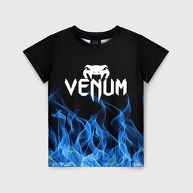 Детская футболка 3D с принтом VENUM. в Кировске, 100% гипоаллергенный полиэфир | прямой крой, круглый вырез горловины, длина до линии бедер, чуть спущенное плечо, ткань немного тянется | mma | sport | venum | бокс | венум | единоборство | мма | спорт