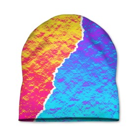 Шапка 3D с принтом Цветные переливы в Кировске, 100% полиэстер | универсальный размер, печать по всей поверхности изделия | абстрактный | блестящие | волны | геометрия | градиент | краски | летний | лето | море | небо | неоновые | облака | океан | перламутр | поп | радуга | радужный | разноцветные | река | ретро | русалка
