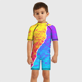 Детский купальный костюм 3D с принтом Цветные переливы в Кировске, Полиэстер 85%, Спандекс 15% | застежка на молнии на спине | абстрактный | блестящие | волны | геометрия | градиент | краски | летний | лето | море | небо | неоновые | облака | океан | перламутр | поп | радуга | радужный | разноцветные | река | ретро | русалка