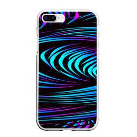 Чехол для iPhone 7Plus/8 Plus матовый с принтом STRIPES WAVE в Кировске, Силикон | Область печати: задняя сторона чехла, без боковых панелей | abstract | abstraction | geometry | line | pattern | psy | абстрактный | абстракция | геометрия | краски | кубики | линии | неоновые | неоновый | психоделика | текстура