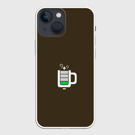 Чехол для iPhone 13 mini с принтом Батарейка заряд чашка кофе в Кировске,  |  | аккумулятор | батарейка | вектор | емкость | заряд | кофе | минимализм | простой | разряжено | чай | чашка | энергия
