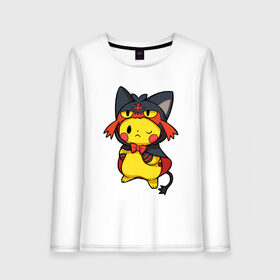 Женский лонгслив хлопок с принтом Пика Пика в Кировске, 100% хлопок |  | pikachu | pokemon | желтый покемон | пика пика | пикачу | покемон | покемоны