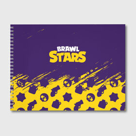 Альбом для рисования с принтом BRAWL STARS БРАВЛ СТАРС в Кировске, 100% бумага
 | матовая бумага, плотность 200 мг. | 8 bit | 8бит | brawl | cnfhc | crow | hfdk | leon | logo | sandy | skull | spike | stars | бравл | бравла | браво | игра | игры | икфцд | кроу | леон | лого | логотип | символ | спайк | старс | старса | сэнди | череп | ыефкы