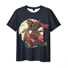 Мужская футболка 3D с принтом Samurai Biker (Z) в Кировске, 100% полиэфир | прямой крой, круглый вырез горловины, длина до линии бедер | 2020 | auto | bike | moto | motorcycle | samurai | sport | авто | автомобиль | автомобильные | байк | бренд | буке | воин | вояк | марка | машины | мононофу | мото | мотоциклы | мститель | мушя | ниндзя | сабурай | самурай | слуга