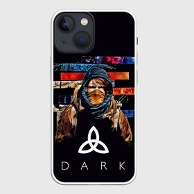 Чехол для iPhone 13 mini с принтом Тьма в Кировске,  |  | 3 сезон | dark | netflix | season 3 | sic mundus creatus est | адам | йонас | миккель | нетфликс | так был создан мир | тьма