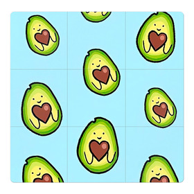 Магнитный плакат 3Х3 с принтом Милое авокадо в Кировске, Полимерный материал с магнитным слоем | 9 деталей размером 9*9 см | Тематика изображения на принте: авокадо | арт | вкусняшка | мило | милое | рисунок | сердечко | сердце | фрукт | шоколад