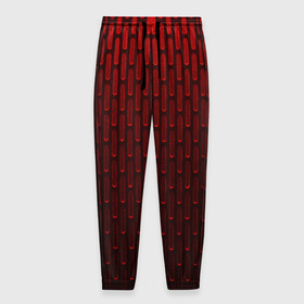 Мужские брюки 3D с принтом текстура красный градиент в Кировске, 100% полиэстер | манжеты по низу, эластичный пояс регулируется шнурком, по бокам два кармана без застежек, внутренняя часть кармана из мелкой сетки | геометрия | градиент | красный | линии | поверхность | простота | симметрия | текстура | точки | черный