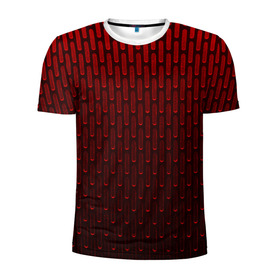 Мужская футболка 3D спортивная с принтом текстура красный градиент в Кировске, 100% полиэстер с улучшенными характеристиками | приталенный силуэт, круглая горловина, широкие плечи, сужается к линии бедра | геометрия | градиент | красный | линии | поверхность | простота | симметрия | текстура | точки | черный