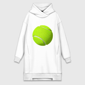 Платье-худи хлопок с принтом Теннис в Кировске,  |  | exclusive merch | большой | игра | мяч | спорт | теннис