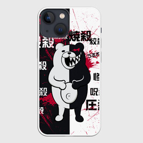 Чехол для iPhone 13 mini с принтом monokuma с пупком и иероглифами в Кировске,  |  | danganronpa | директор | пик надежды | ученик | школа